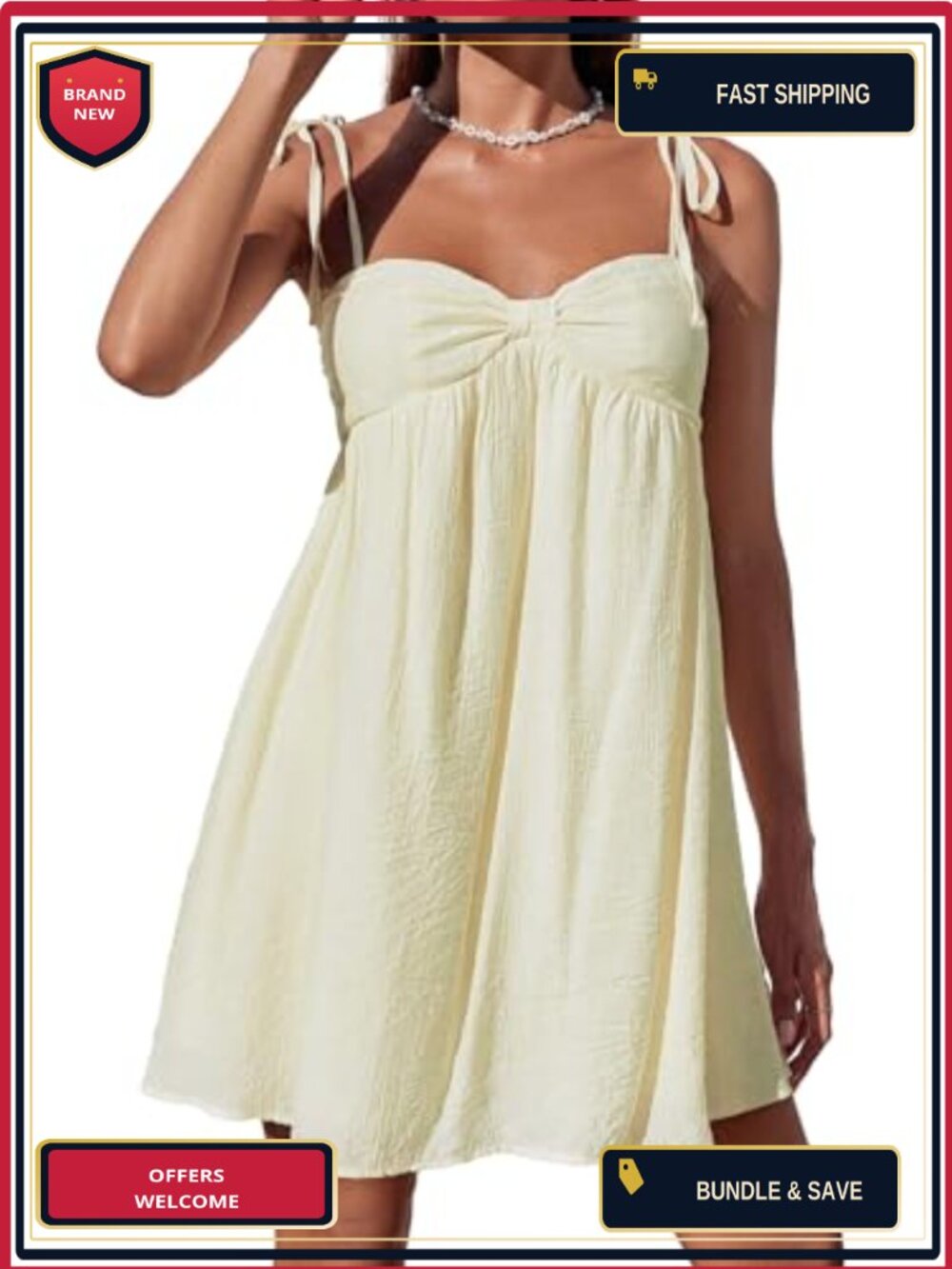Flowy Mini Slip Dress Spaghetti Strap Casual Summer Dress